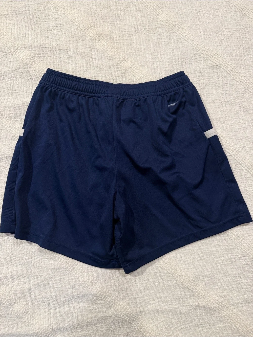 adidas Navy Athletic Training Shorts with White Accents